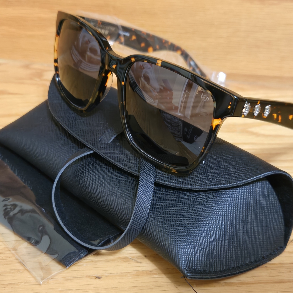 John Varvatos Collection Skull Polarized Tortoise Shell Sunglasses